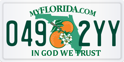 FL license plate 0492YY