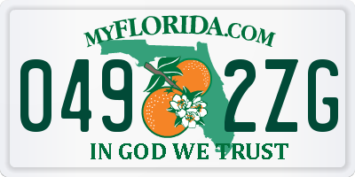 FL license plate 0492ZG
