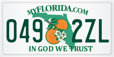 FL license plate 0492ZL