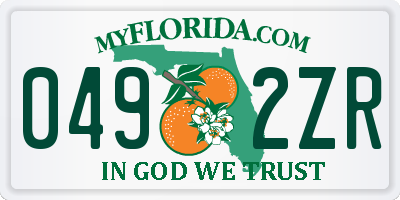 FL license plate 0492ZR