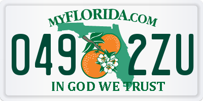 FL license plate 0492ZU