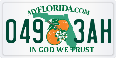 FL license plate 0493AH