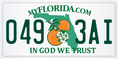FL license plate 0493AI