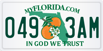 FL license plate 0493AM