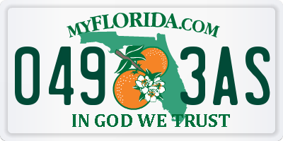 FL license plate 0493AS