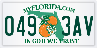 FL license plate 0493AV