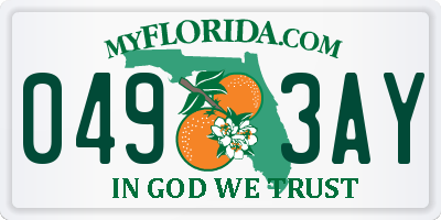 FL license plate 0493AY