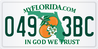 FL license plate 0493BC