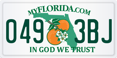 FL license plate 0493BJ