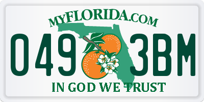 FL license plate 0493BM