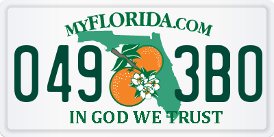 FL license plate 0493BO