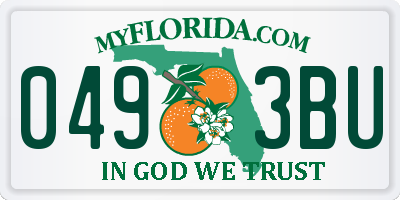 FL license plate 0493BU