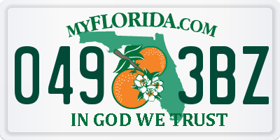 FL license plate 0493BZ