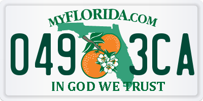 FL license plate 0493CA