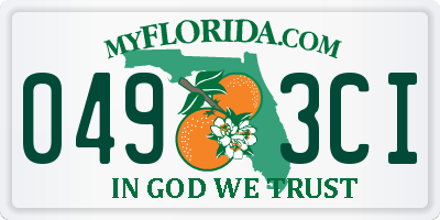 FL license plate 0493CI