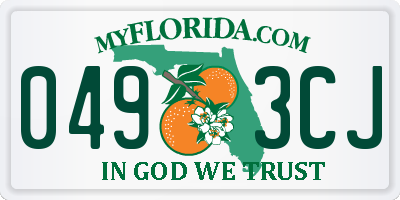 FL license plate 0493CJ