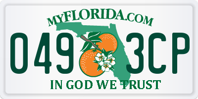 FL license plate 0493CP