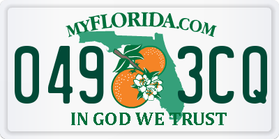 FL license plate 0493CQ