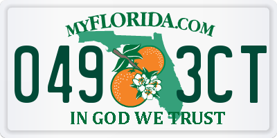 FL license plate 0493CT