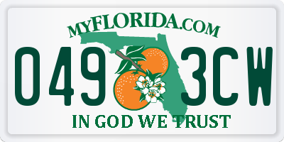 FL license plate 0493CW