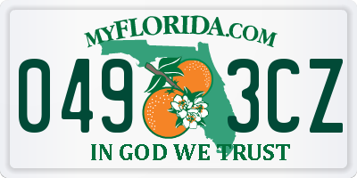 FL license plate 0493CZ