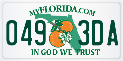 FL license plate 0493DA