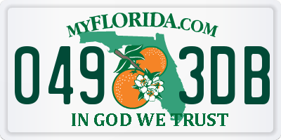FL license plate 0493DB