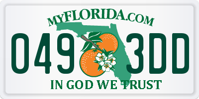FL license plate 0493DD