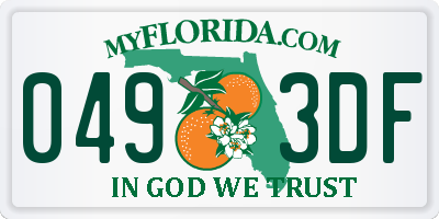 FL license plate 0493DF