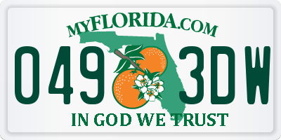 FL license plate 0493DW