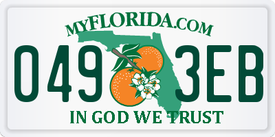 FL license plate 0493EB
