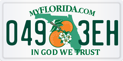 FL license plate 0493EH