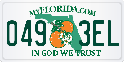FL license plate 0493EL