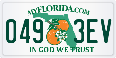 FL license plate 0493EV