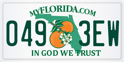 FL license plate 0493EW