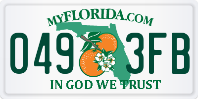 FL license plate 0493FB