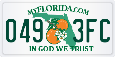 FL license plate 0493FC