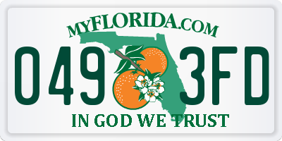 FL license plate 0493FD