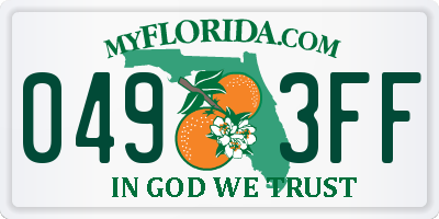 FL license plate 0493FF