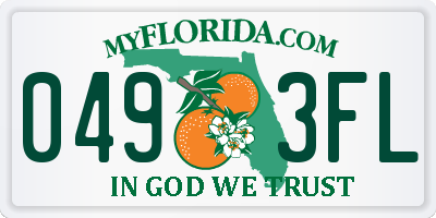 FL license plate 0493FL
