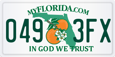 FL license plate 0493FX