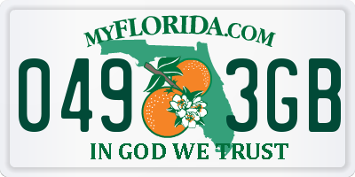 FL license plate 0493GB