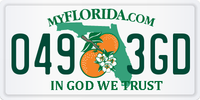 FL license plate 0493GD