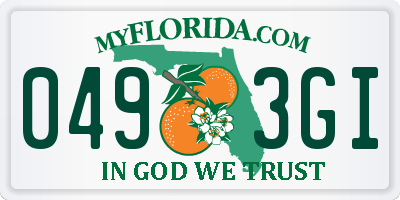 FL license plate 0493GI