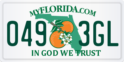 FL license plate 0493GL