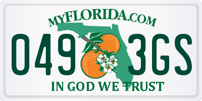 FL license plate 0493GS