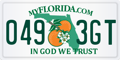 FL license plate 0493GT