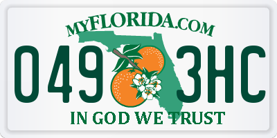 FL license plate 0493HC