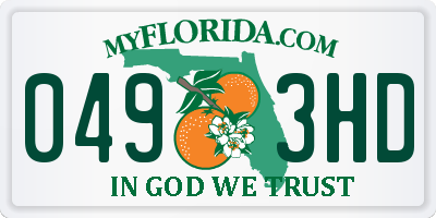 FL license plate 0493HD
