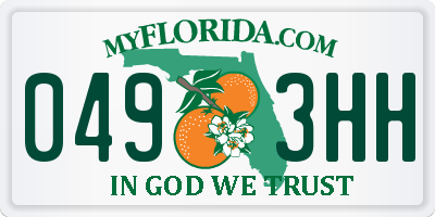 FL license plate 0493HH